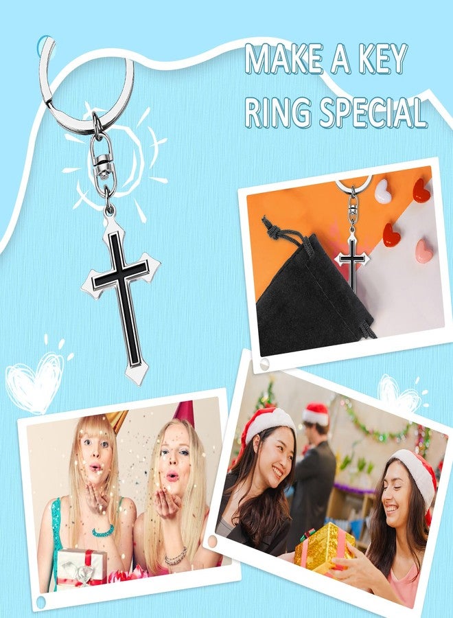 PLwelth Cross Keychain for Women Men Funny Keychain for Christian Faith Cute Keyring for Her Him Car Key Chain for Wallet Backpack Stainless Steel Religious Gifts for Christmas Birthday - Image 3
